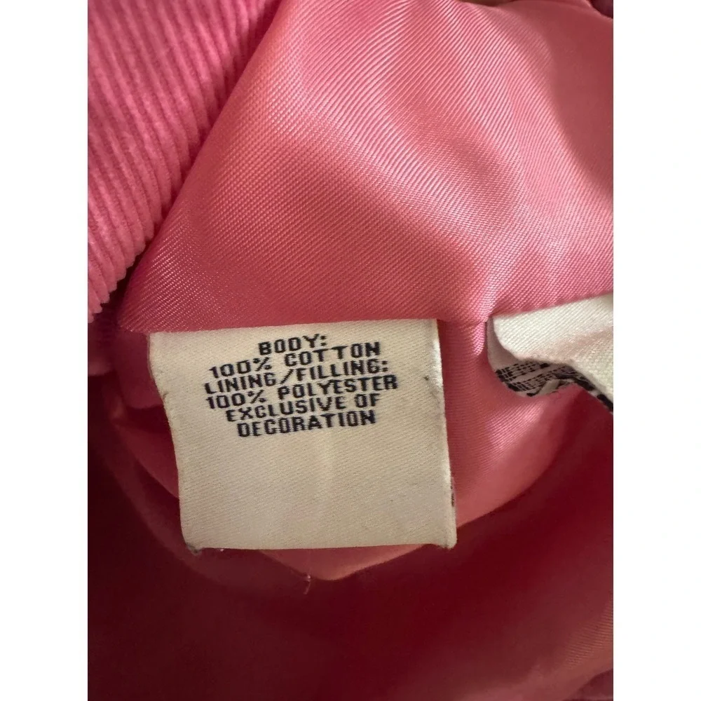 Tommy Hilfiger Pink Quilted Corduroy Hooded Jacket Baby Girls 18-24 Months